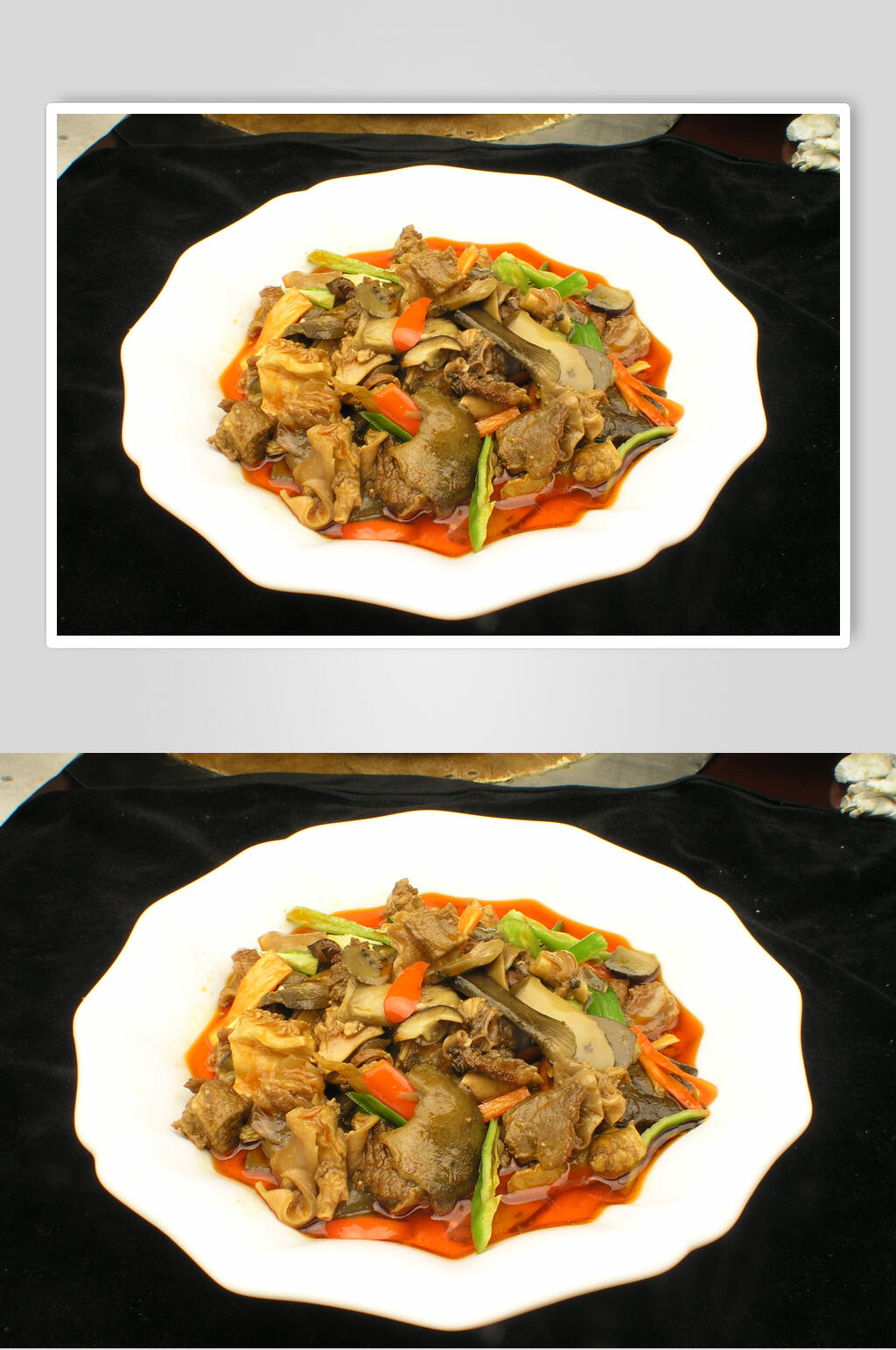 黑牛肝菌烧牛腩高清图片素材