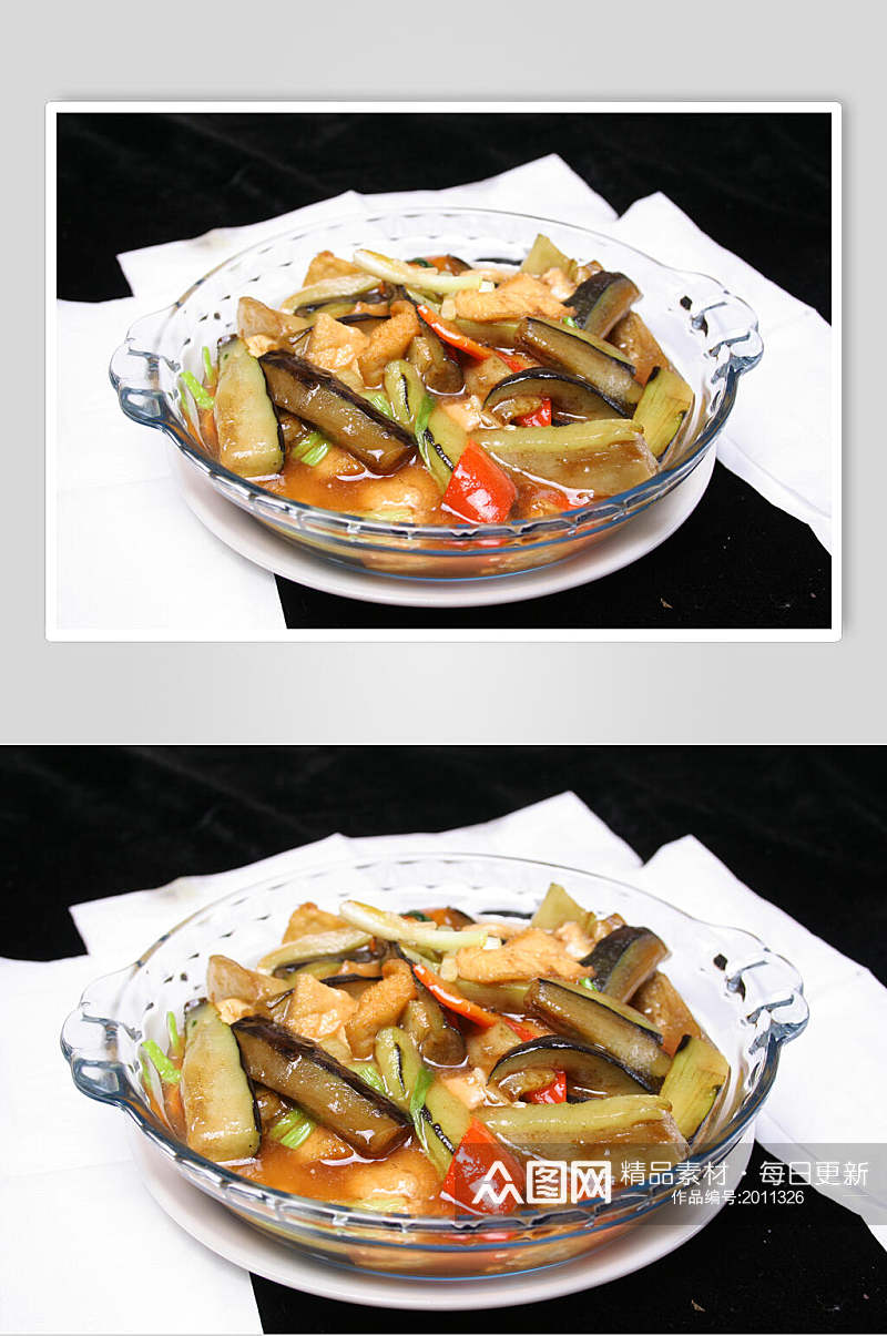 豆干焖茄子食品摄影图片素材