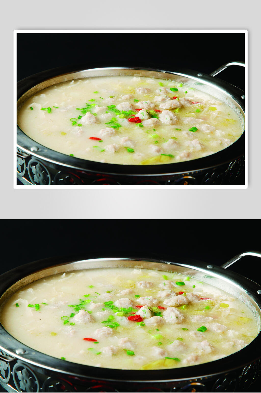 金针汆丸子美食食物图片素材
