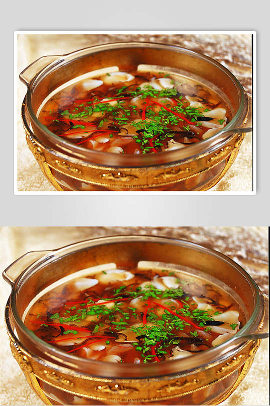 酸辣乌鱼蛋汤美食图片