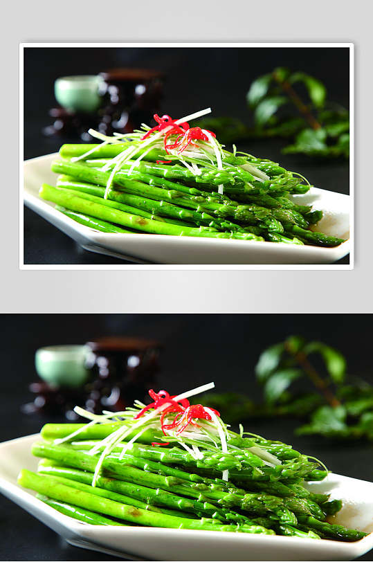 新鲜白灼芦笋食物图片