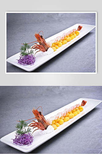 金珠戏海王虾食品摄影图片