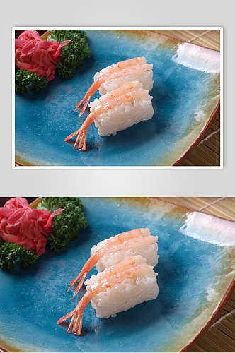 寿司类甜虾握美食图片
