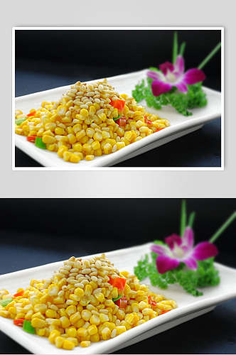 松仁玉米美食摄影图片