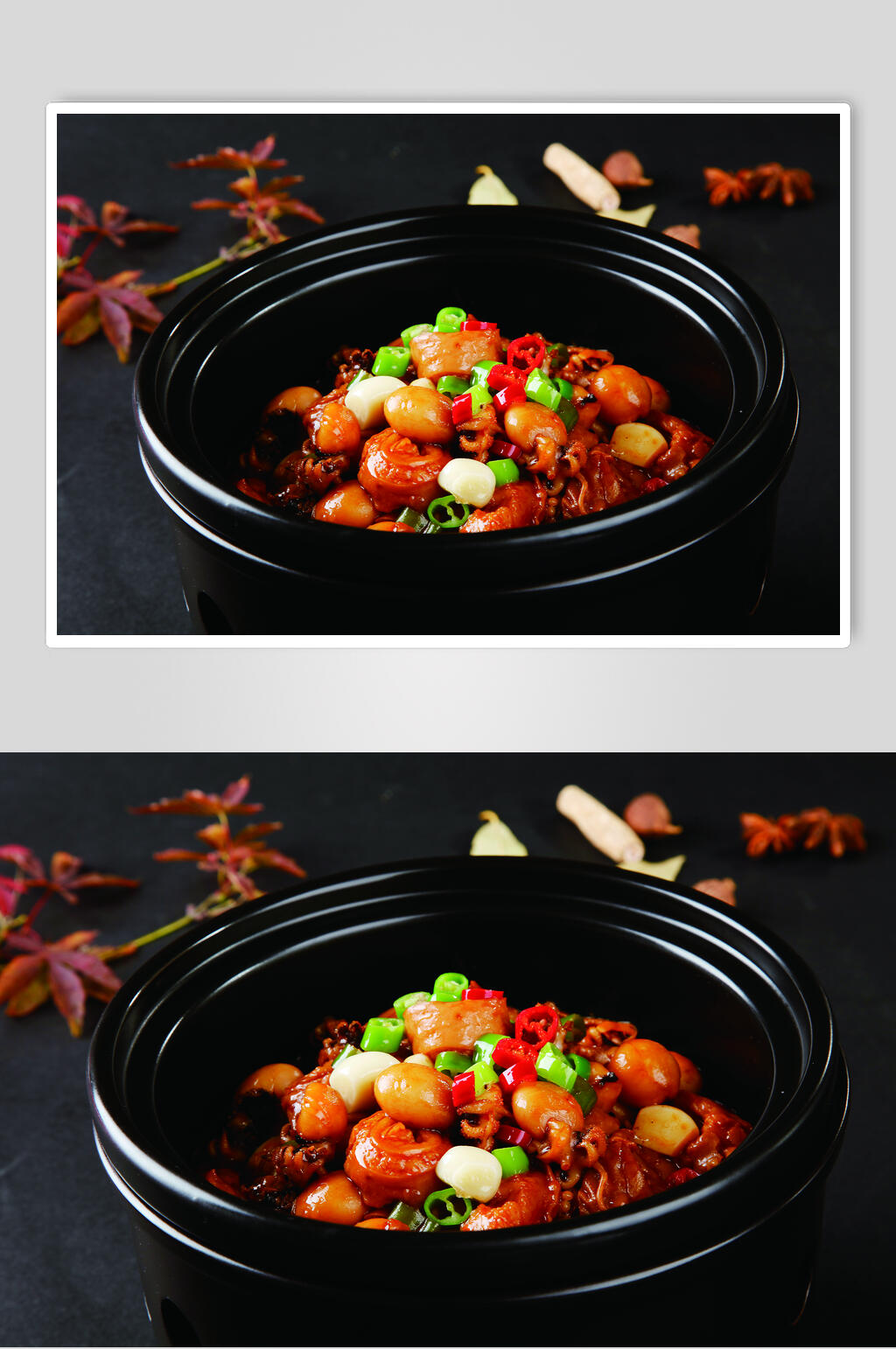 墨鱼肥肠煲食物图片素材