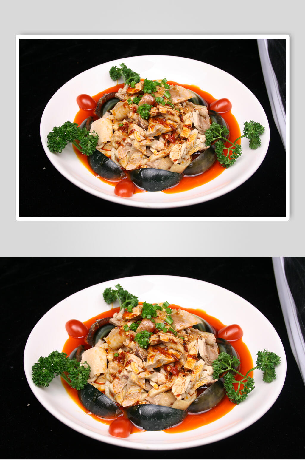 皮蛋手撕鸡食品高清图片素材
