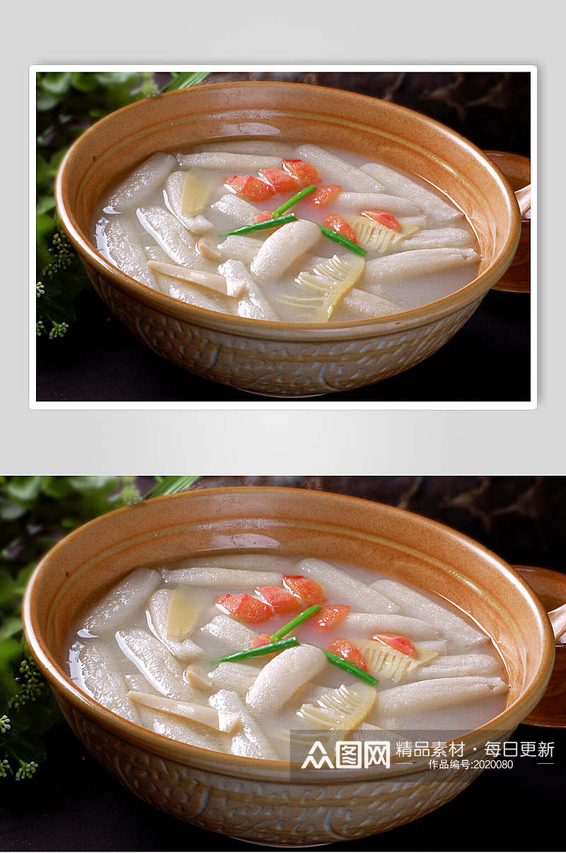 汤品三鲜竹荪汤餐饮实拍图片素材