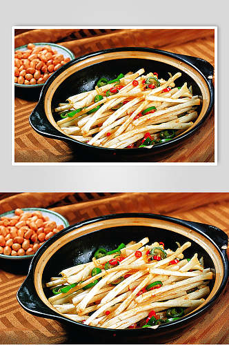 砂锅花生苗微辣美食食品图片