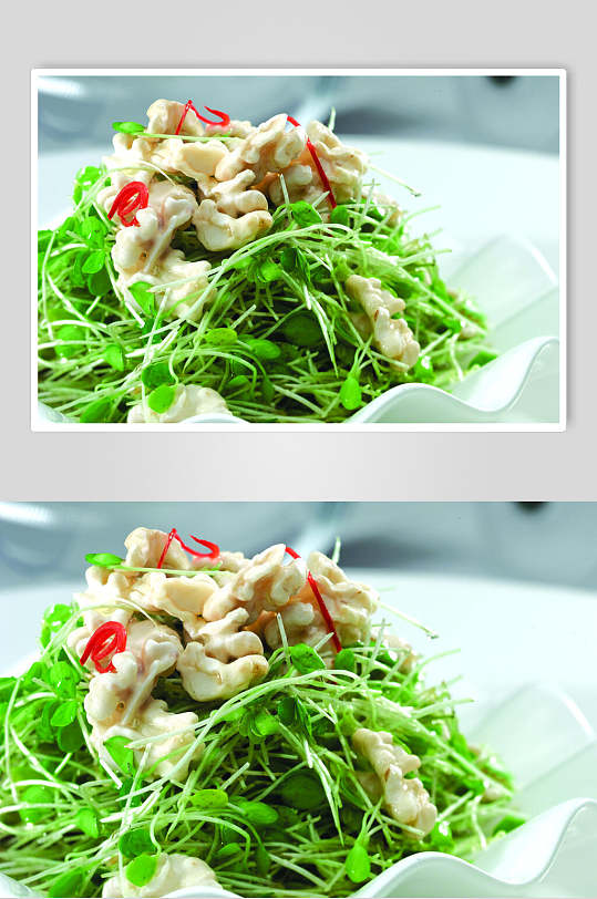 香椿苗拌桃仁餐饮实拍图片-众图网