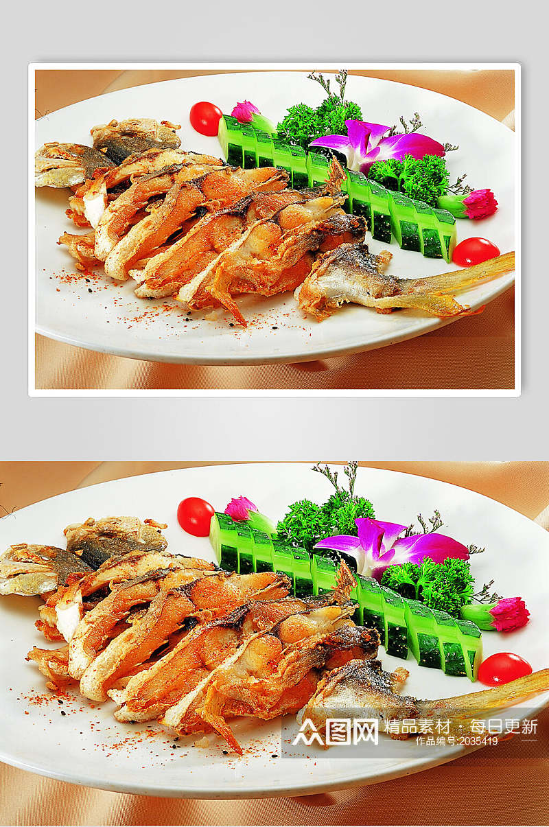 香煎金鲳鱼食品图片素材