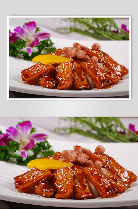 法国鹅肝杏鲍菇餐饮食品图片