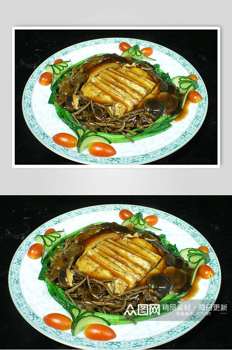 东坡豆腐两联菜谱菜单新品菜摄影图素材
