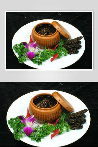 红汤羊肚菌美食摄影图片