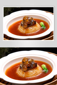 美味鲍汁海参捞饭食物图片