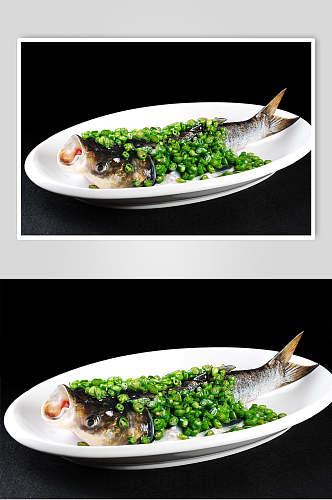 鱼类青椒鱼美食摄影图片