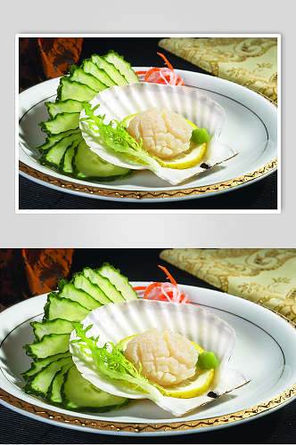 獐子岛元贝刺身美食食物图片