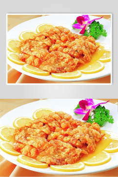 西柠煎鸡扒食物食品图片
