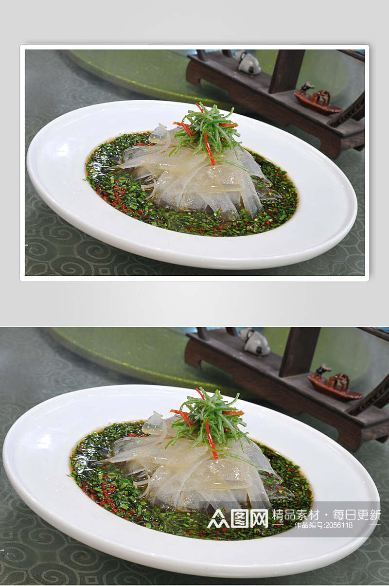 韭香橡皮筋菜谱菜单两联摄影视觉图素材