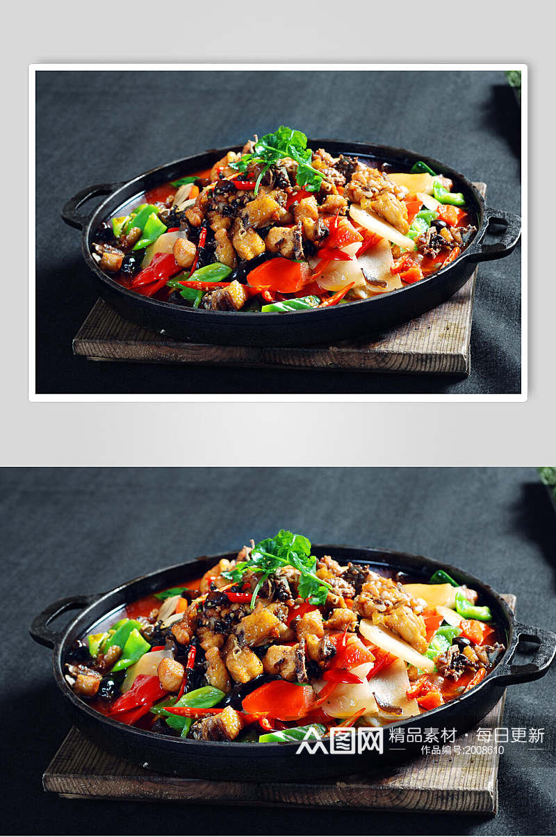 热菜干锅鸡美食摄影图片素材