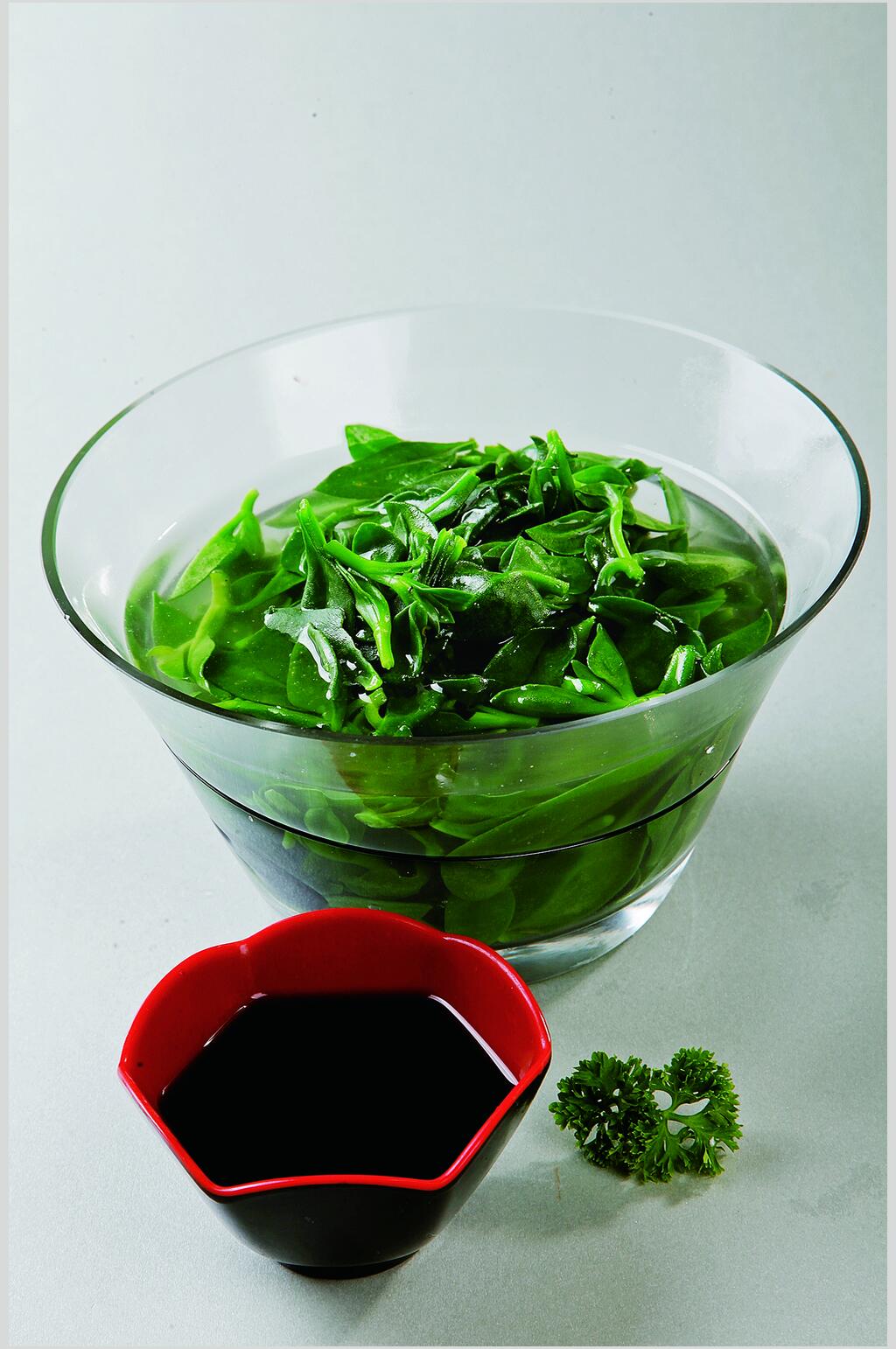 捞汁西洋菜美食摄影图片素材