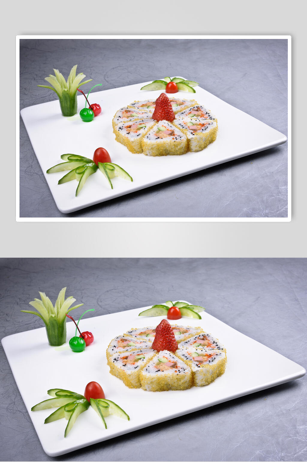 招牌蟹籽寿司美食食物图片素材
