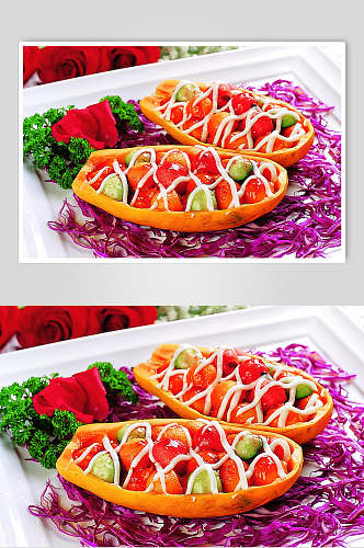 木瓜沙拉食品图片