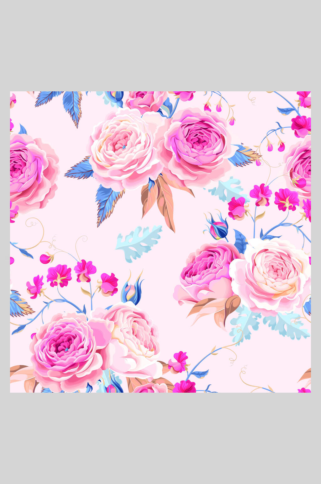 水彩浪漫花卉婚礼邀请函矢量插画素材素材