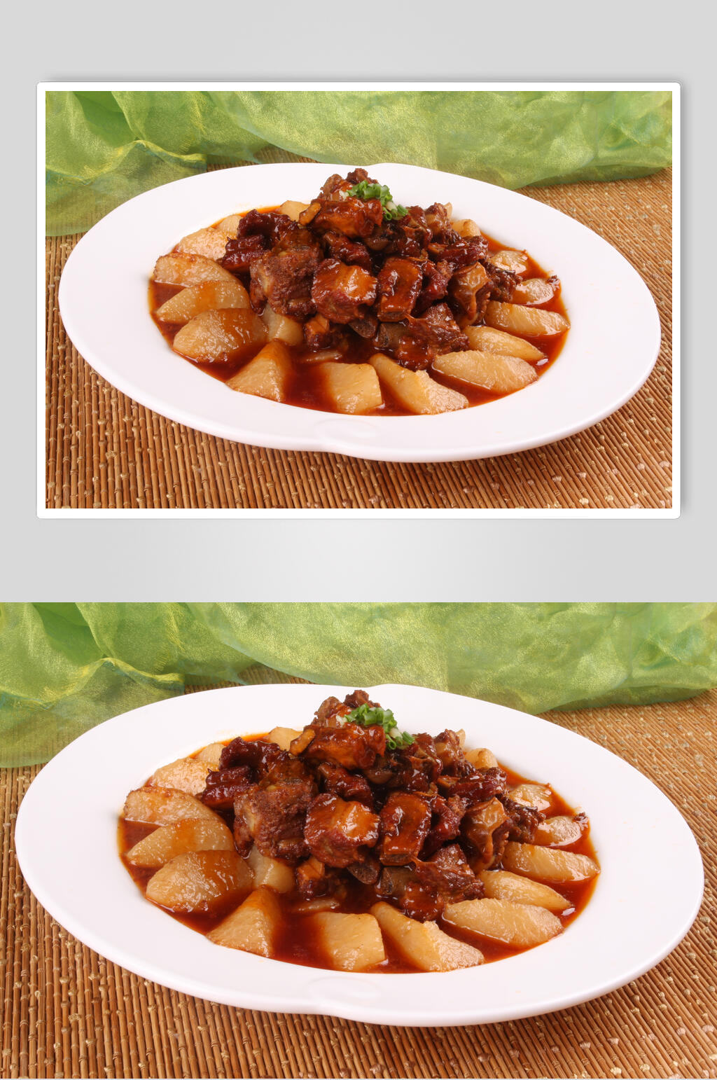 热菜萝卜焖排骨美食图片素材
