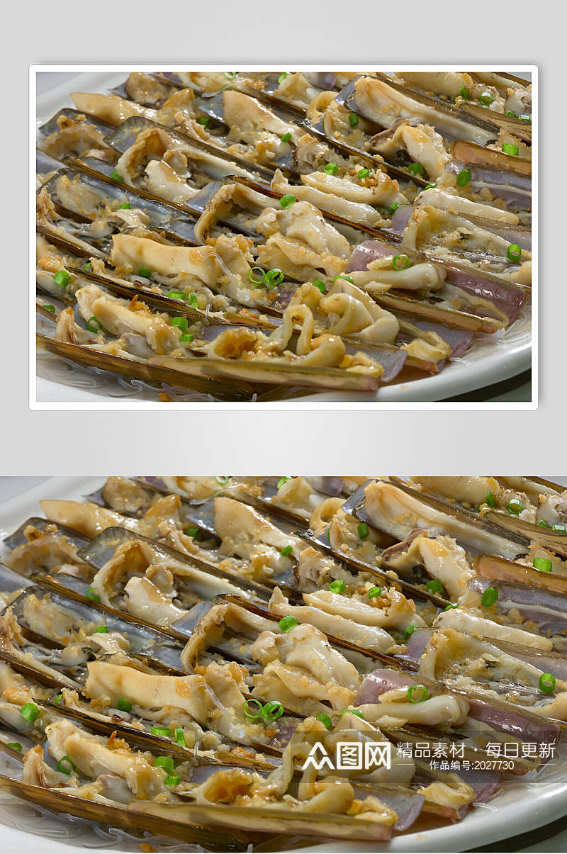 蒜茸粉丝蒸蛏子王食物图片素材