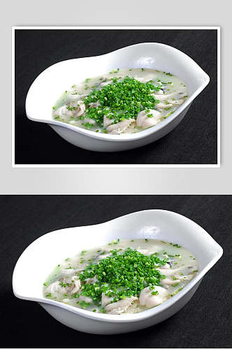 清淡葱香鱼片食品摄影图片