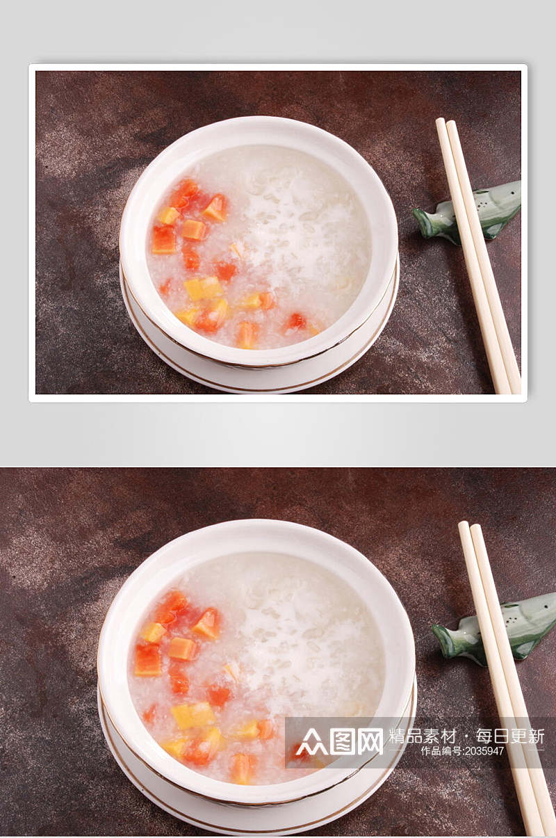 营养美味木瓜雪蛤粥美食食品图片素材