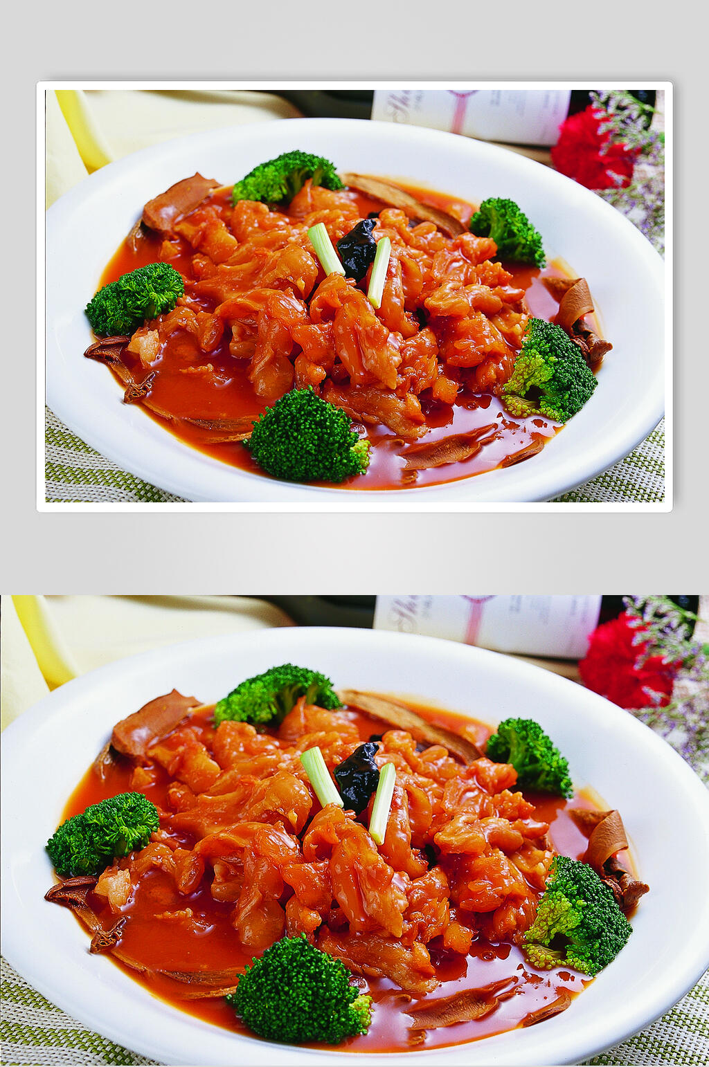 双茸烧鹿筋美食食物图片素材