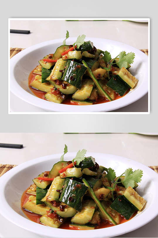 刀拍黄瓜凉拌青瓜美食食品图片-众图网