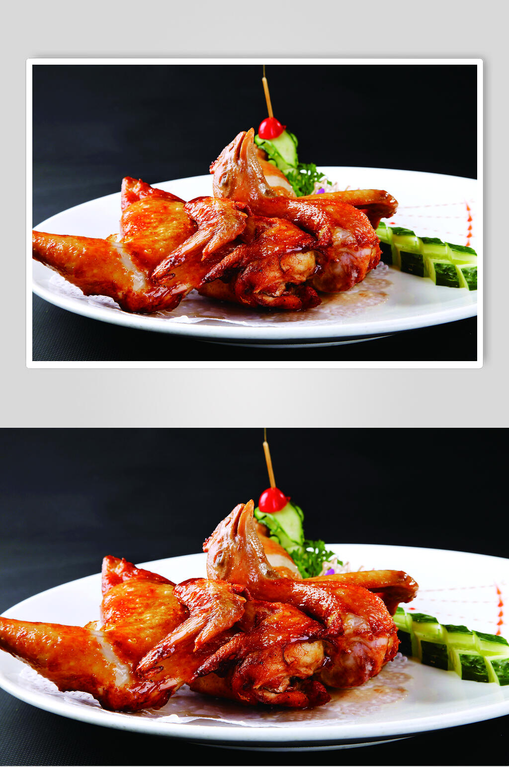 金牌蒜香鸡美食图片素材