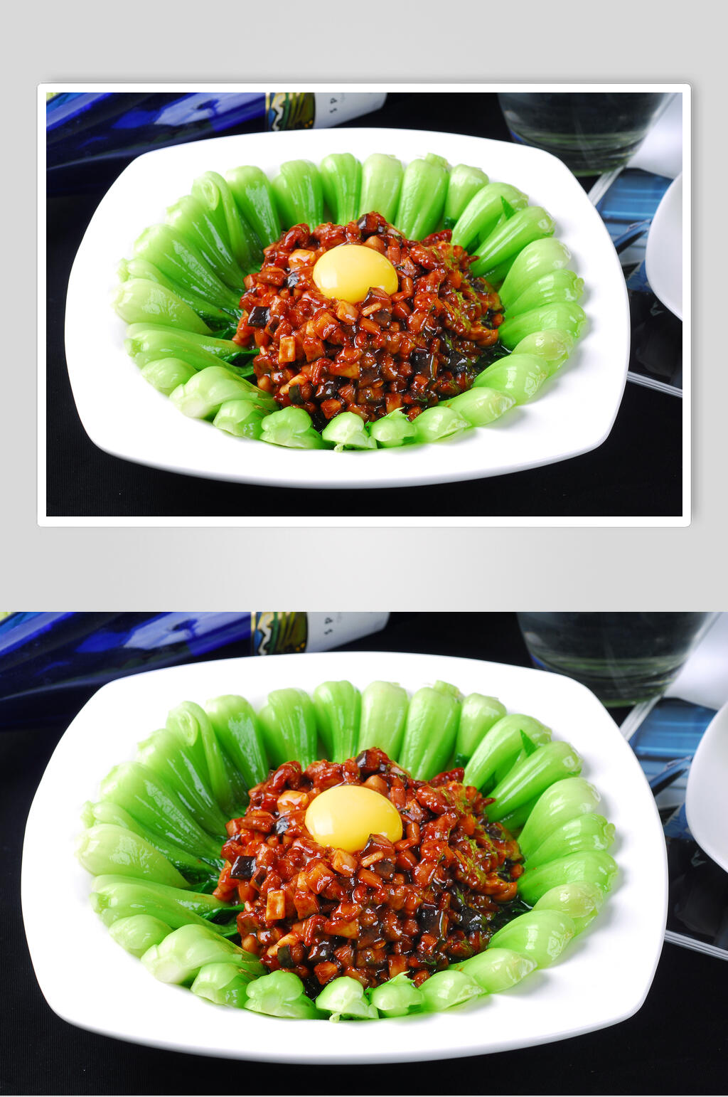 热菜窝蛋牛肉菜胆餐饮实拍图片素材