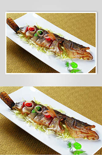 香煎水咸鱼食物图片