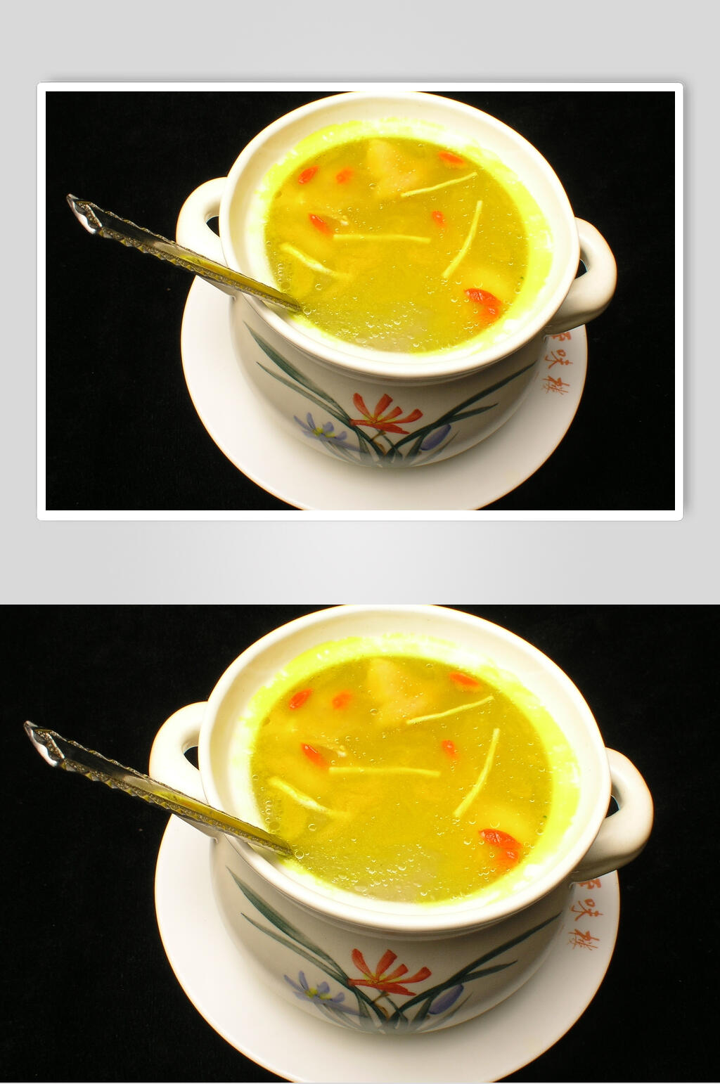 健康菌炖海鲜鸡食品高清图片素材