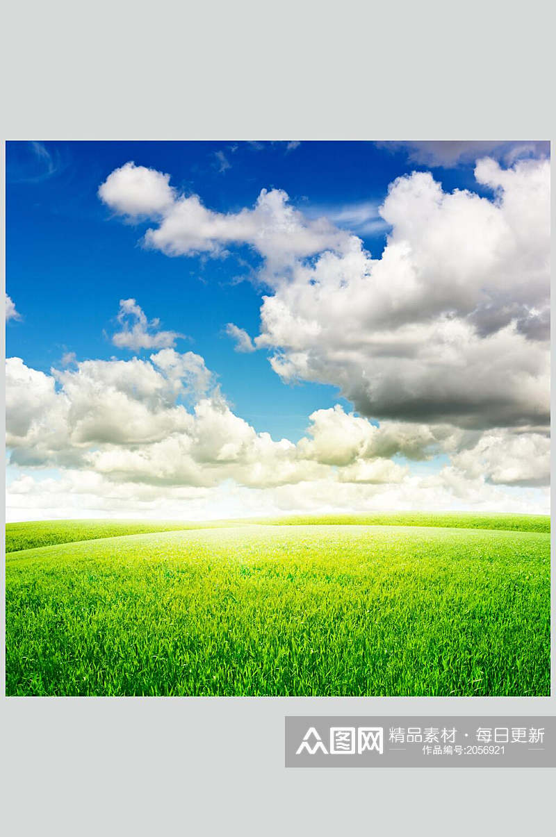 草地天空风景图片蓝天白云草地摄影图素材