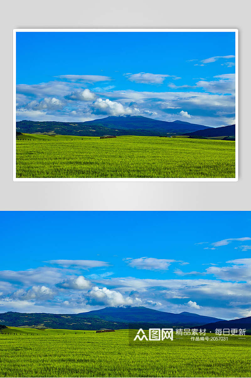 草地天空风景图片蓝天草原白云摄影图素材