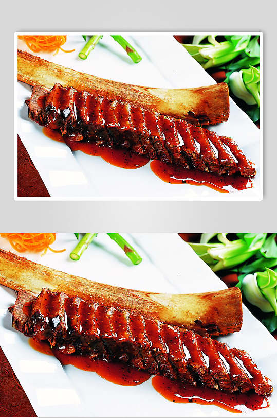 炭烧牛肋骨美食图片