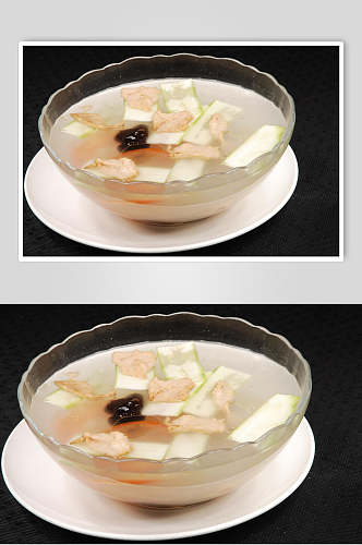 丝瓜滑肉汤元份美食摄影图片