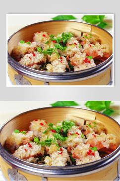 荷香糯米蒸排骨食物图片