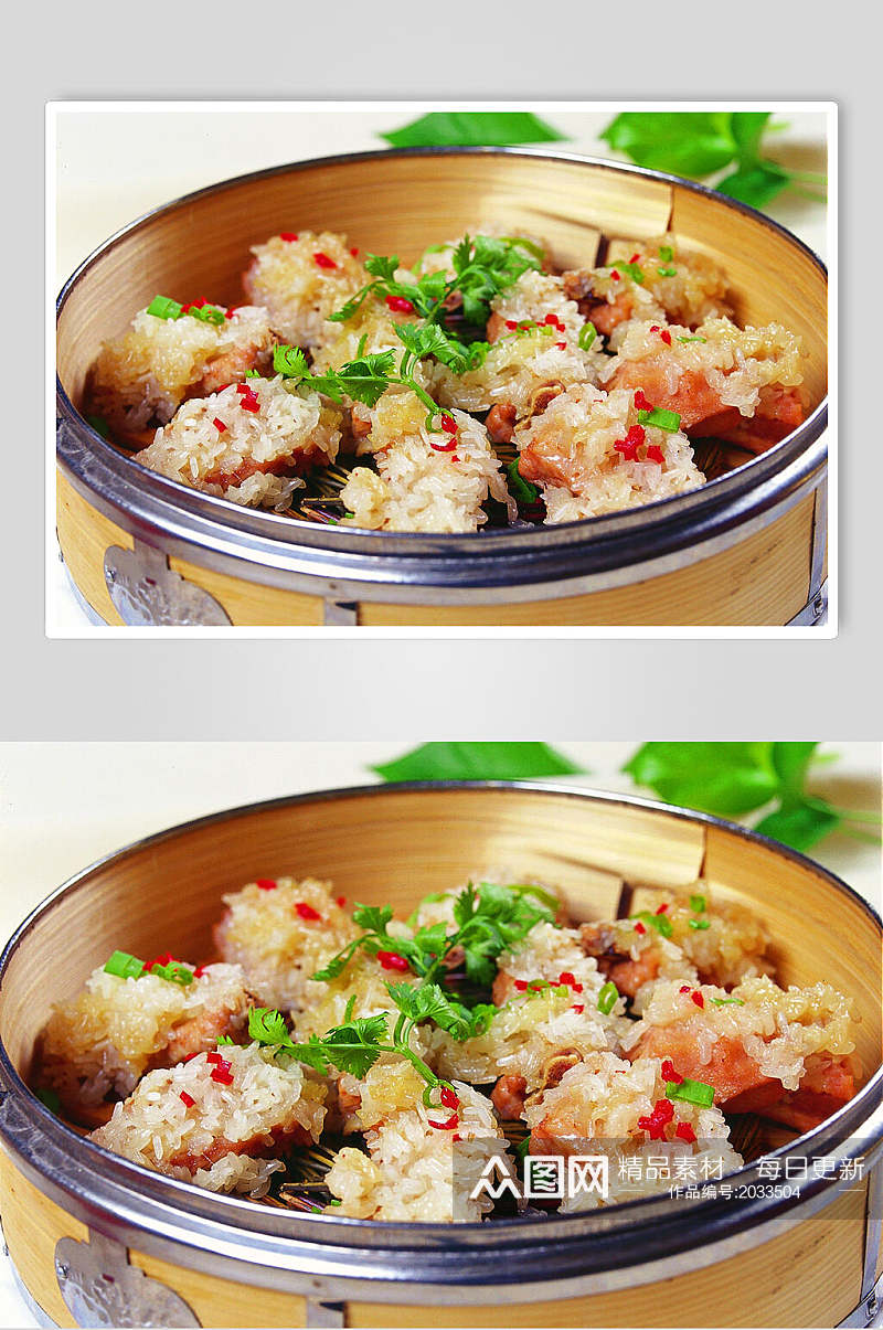 荷香糯米蒸排骨食物图片素材