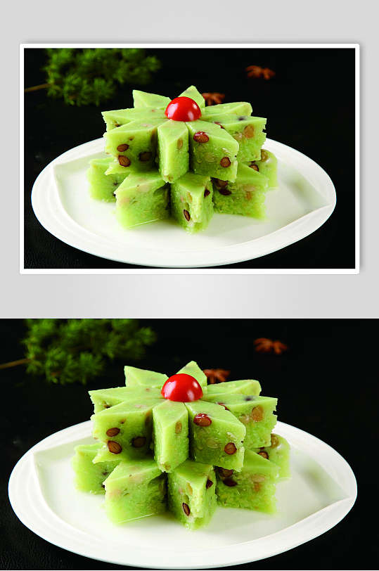 冰爽绿豆糕美食图片