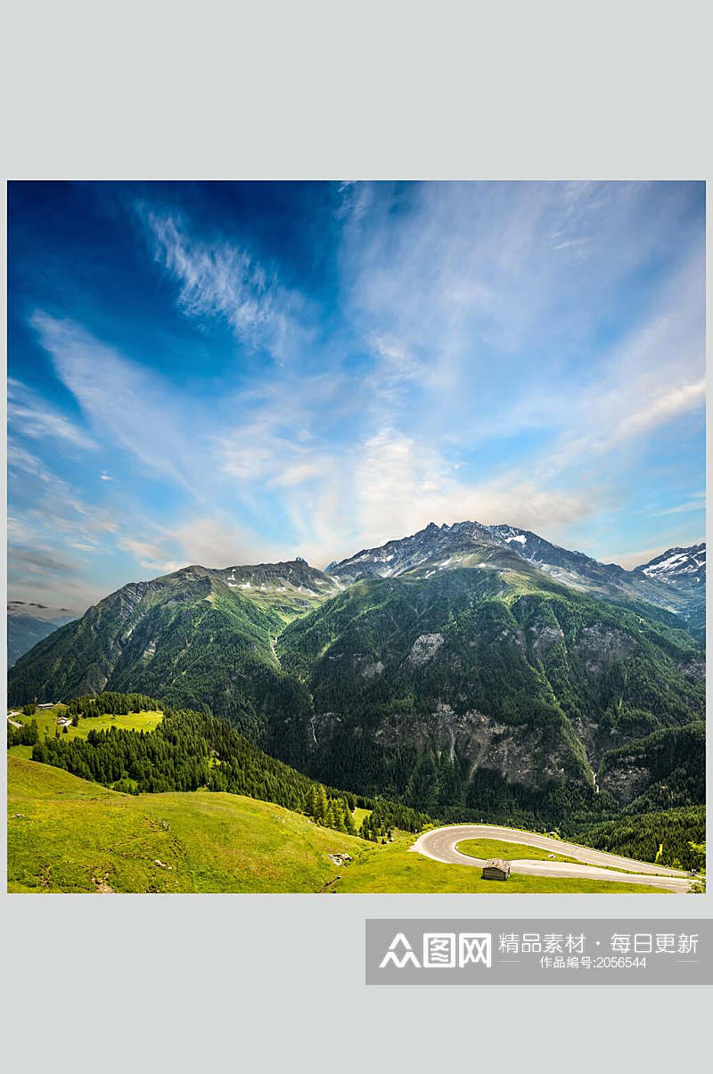 清新山峰山脉风景图片素材