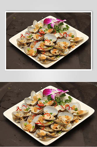 新鲜海鲜姜葱花甲美食食物图片