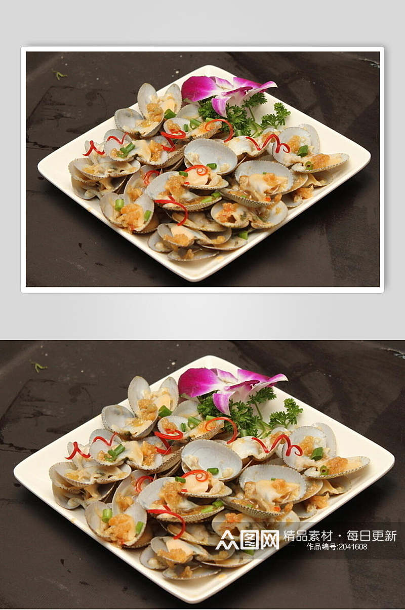 新鲜海鲜姜葱花甲美食食物图片素材
