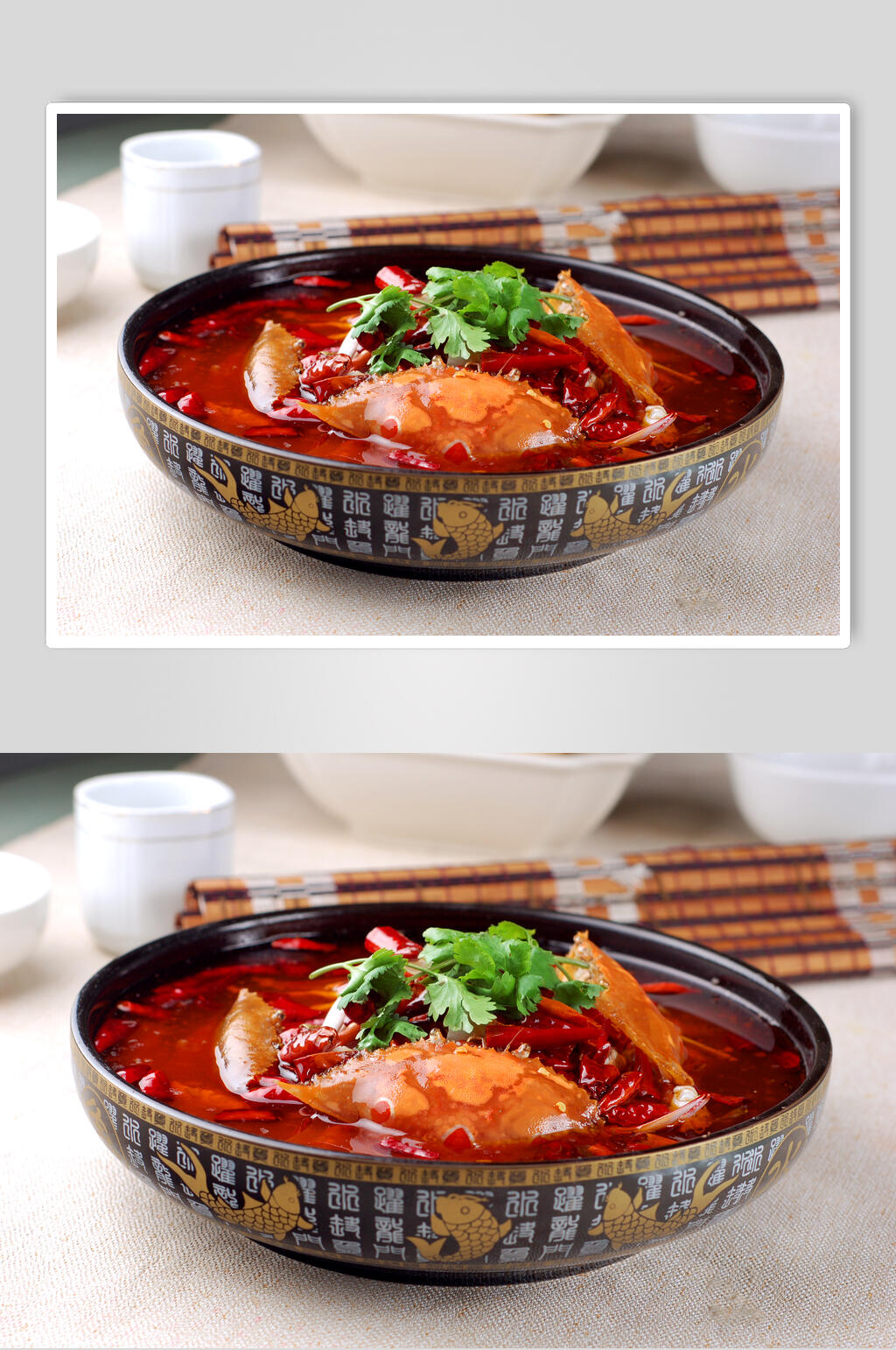 水煮香辣蟹美食摄影图片素材