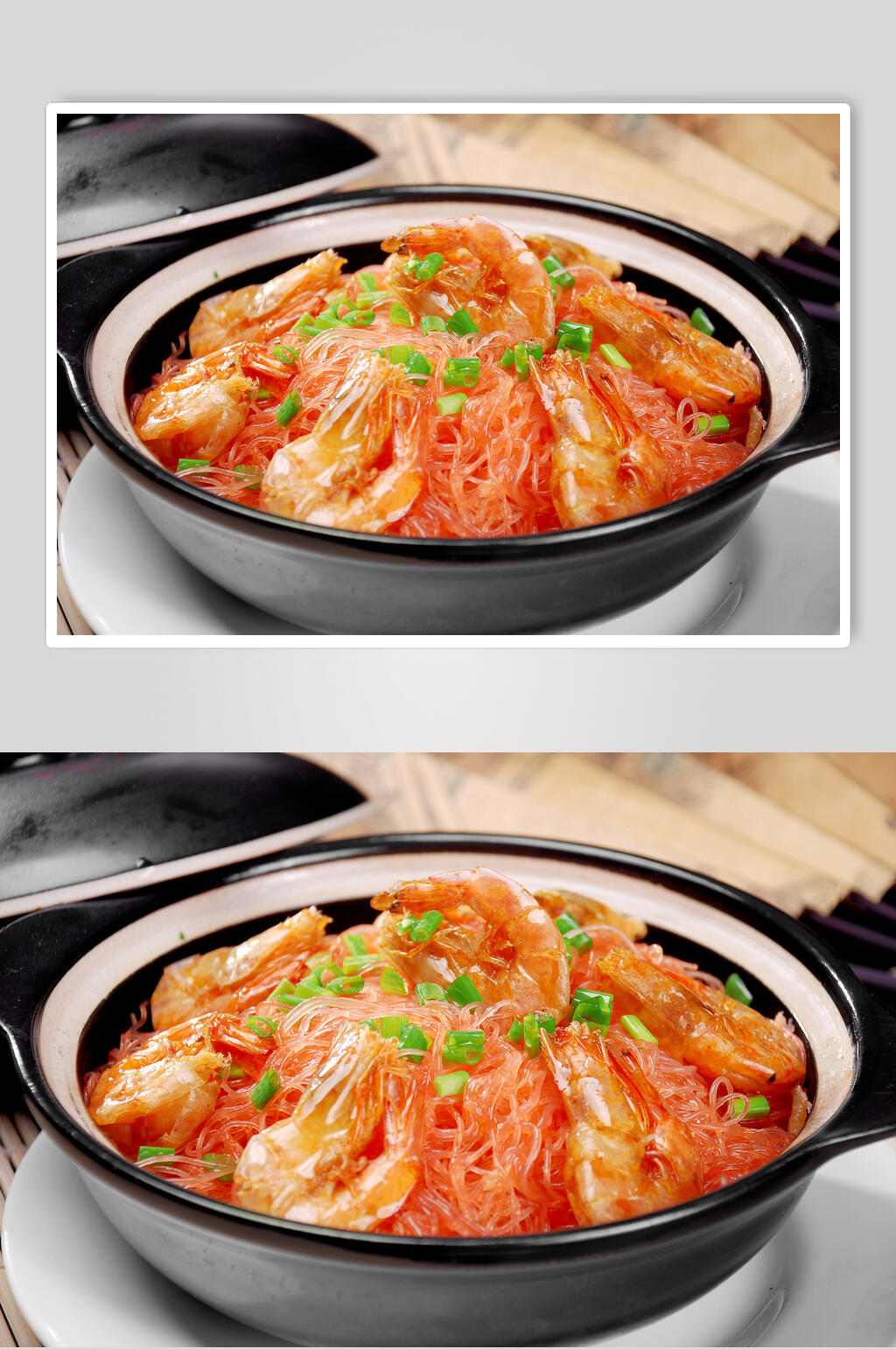 招牌美味鲜虾粉丝煲美食高清图片素材