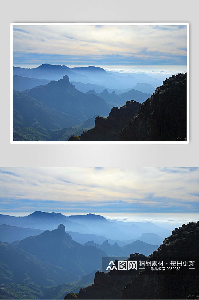 朝阳山峰山脉风景图片素材